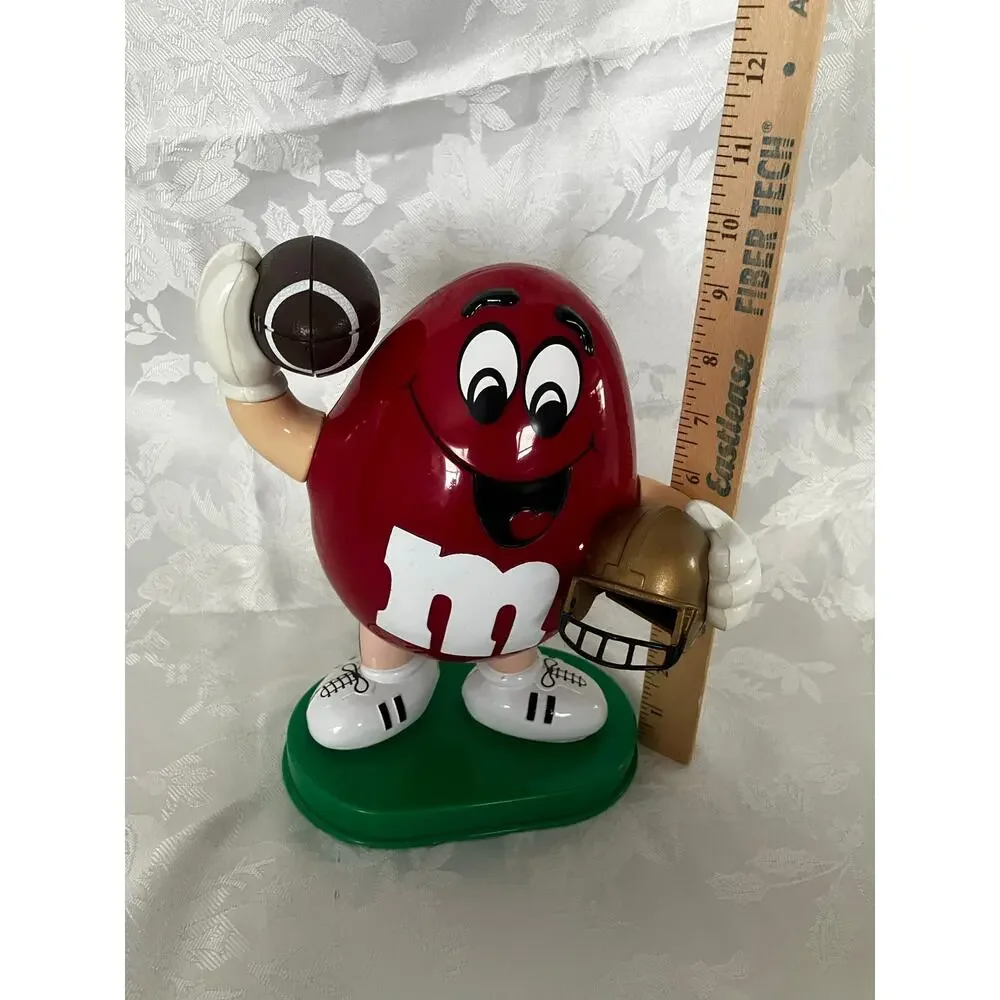 Vintage 1995 M&M's Red Football Player Candy Dispenser Sports Figure Mars